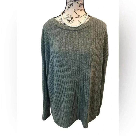 Womens XXL Unbranded Green Ribbed Knit Sweater L/S Super Soft - Picture 1 of 5